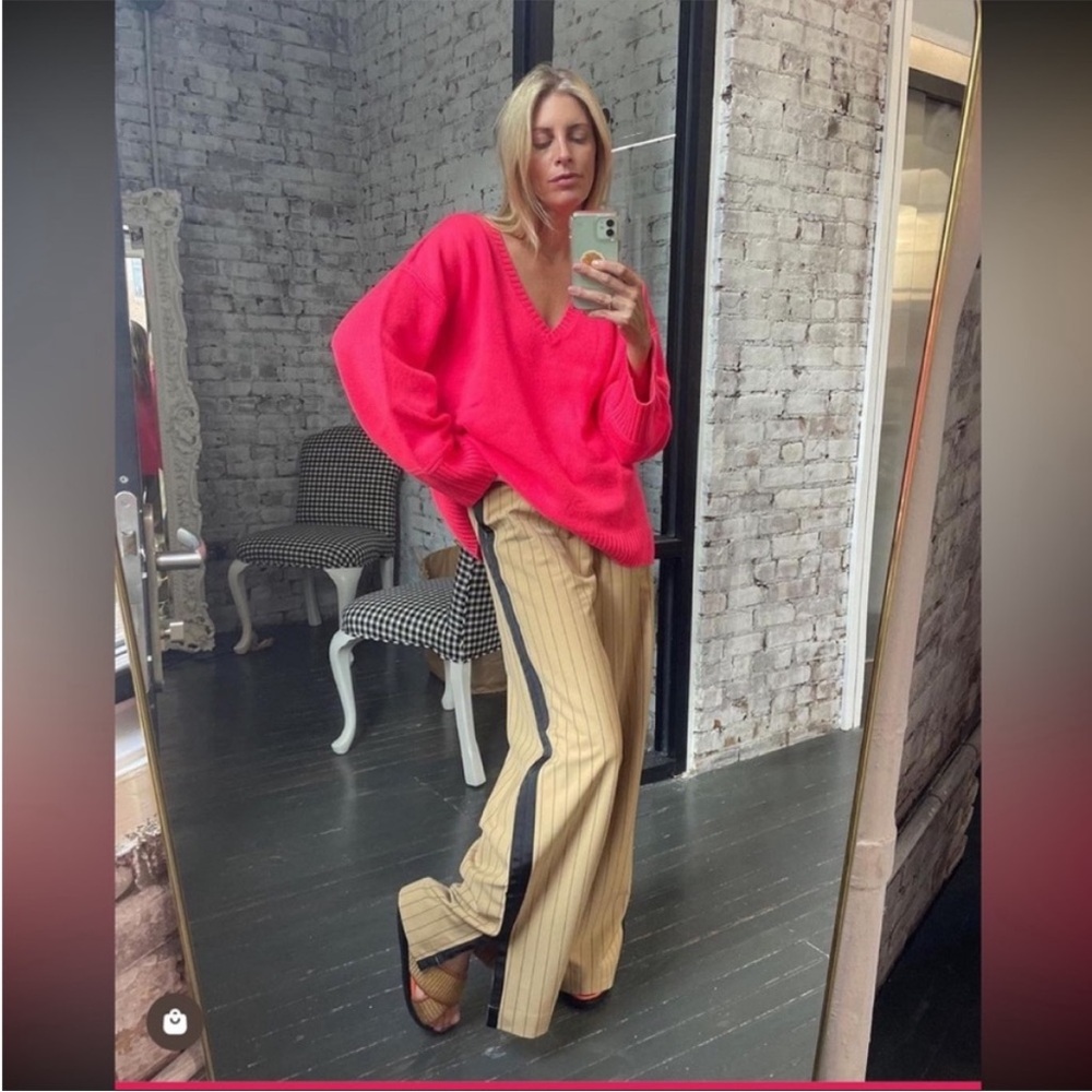 La Ligne x Target Tan/Black Side Stripe Wide Leg Trousers